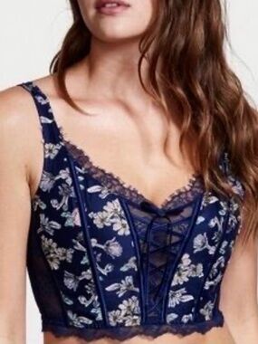 Vintage VICTORIA’S SECRET Dream Angels Floral Lace-Up Corset Top Size S Coquette